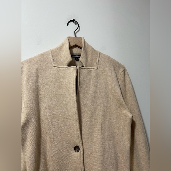 J. Crew Tan Knit Business Casual Classy Sweater Blazer Size Medium - Picture 7 of 10